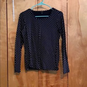 Navy and White Polka Dot T-shirt
